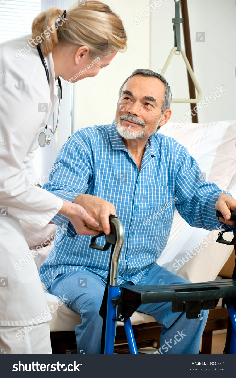 Doctor Nurse Helps Senior Patient Get Stock Photo 70800832 - Shutterstock