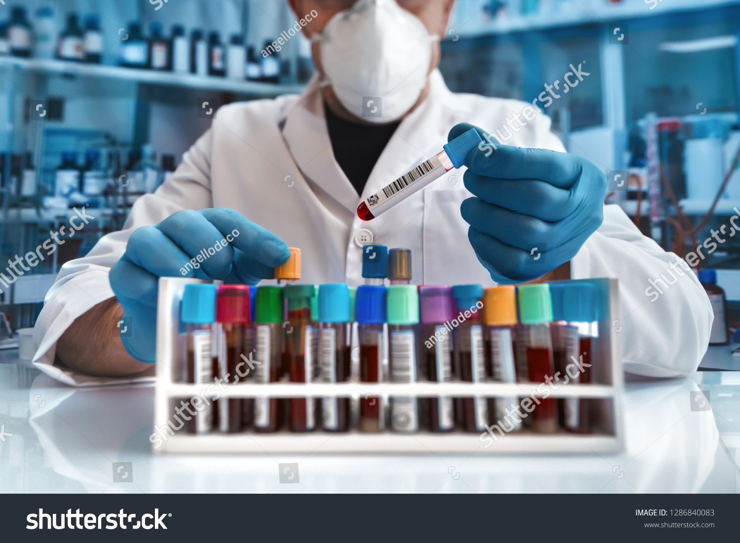 Doctor Working Blood Sample Tube Hematology Stock Photo (Edit Now ...