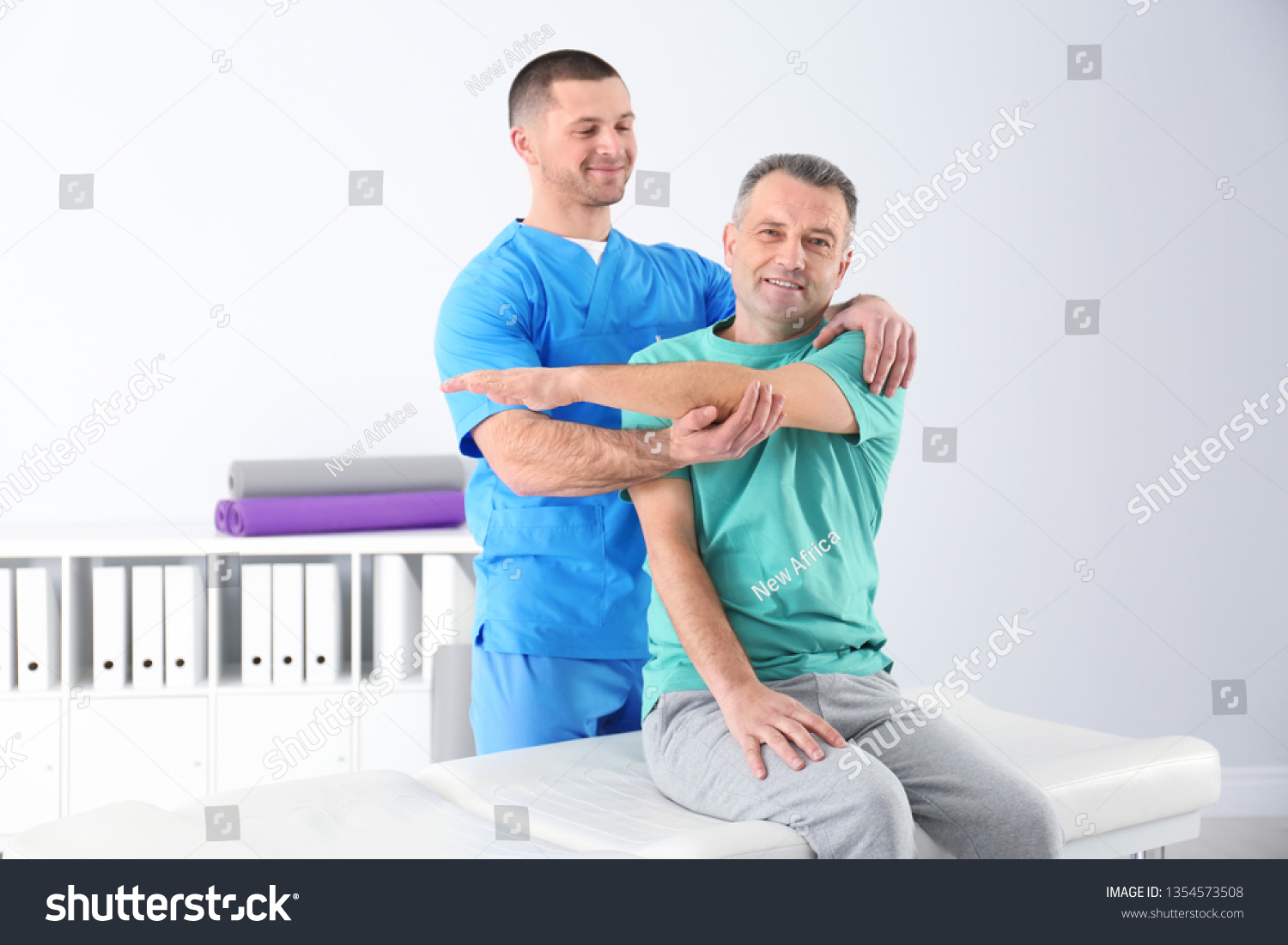 Doctor Working Patient Hospital Rehabilitation Physiotherapy Stock ...