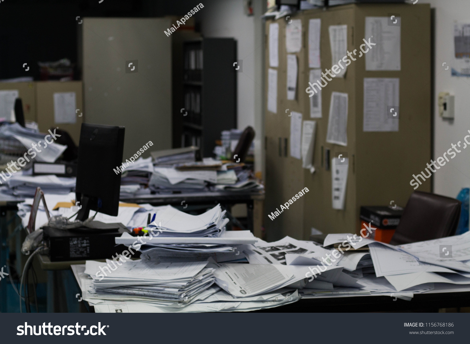 Document Messy Cluttered On Desk Office Stock Photo 1156768186 ...