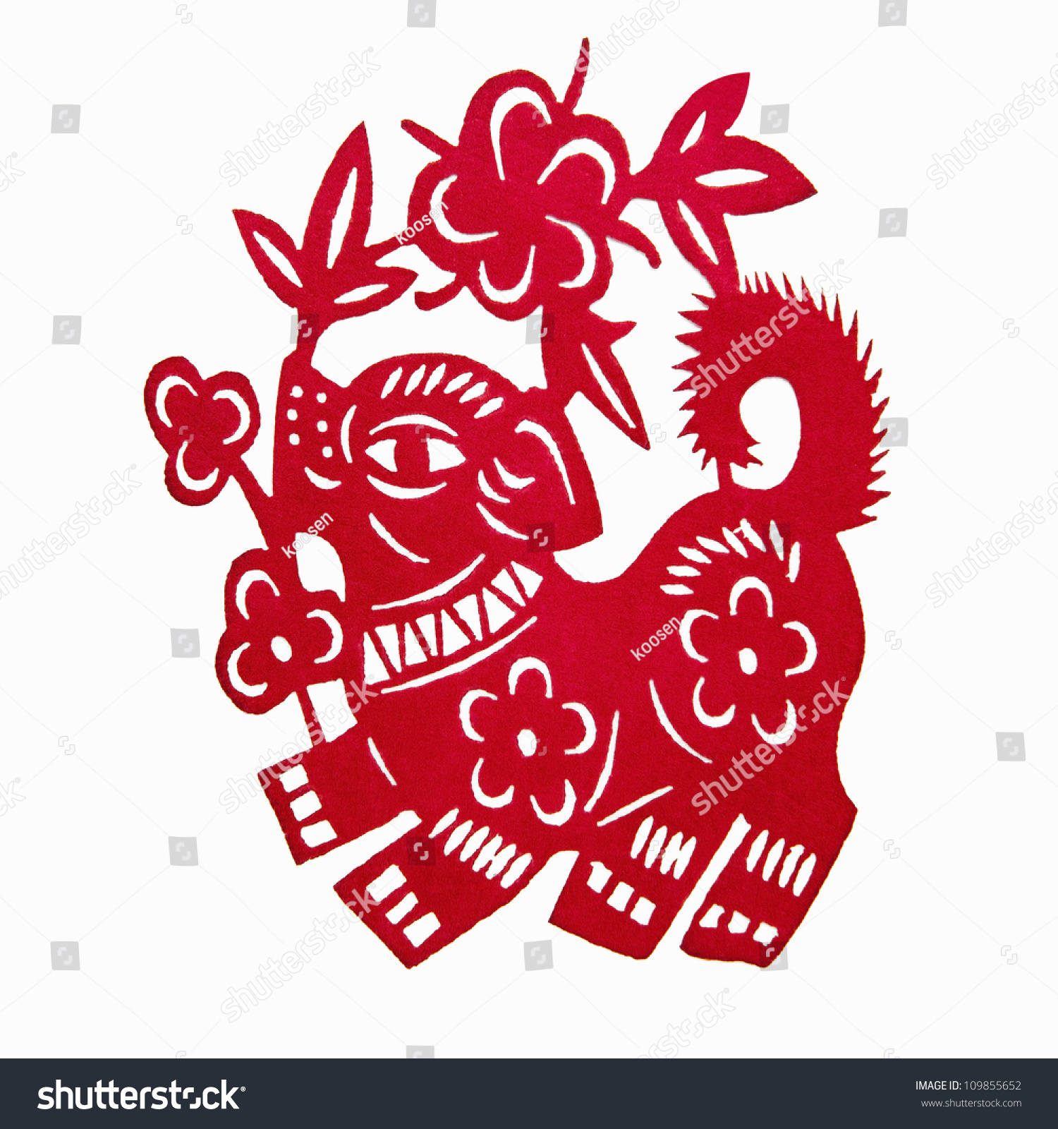 Dog,Paper Cutting Chinese Zodiac Stock Photo 109855652 : Shutterstock