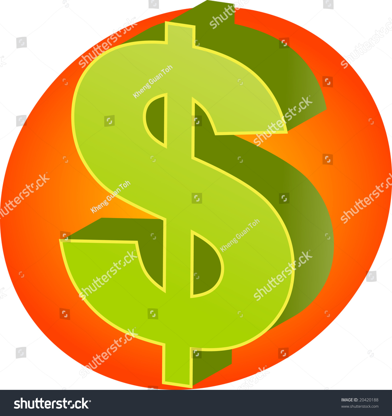 Dollar Currency Symbol Isometric Illustration, United States Of America ...