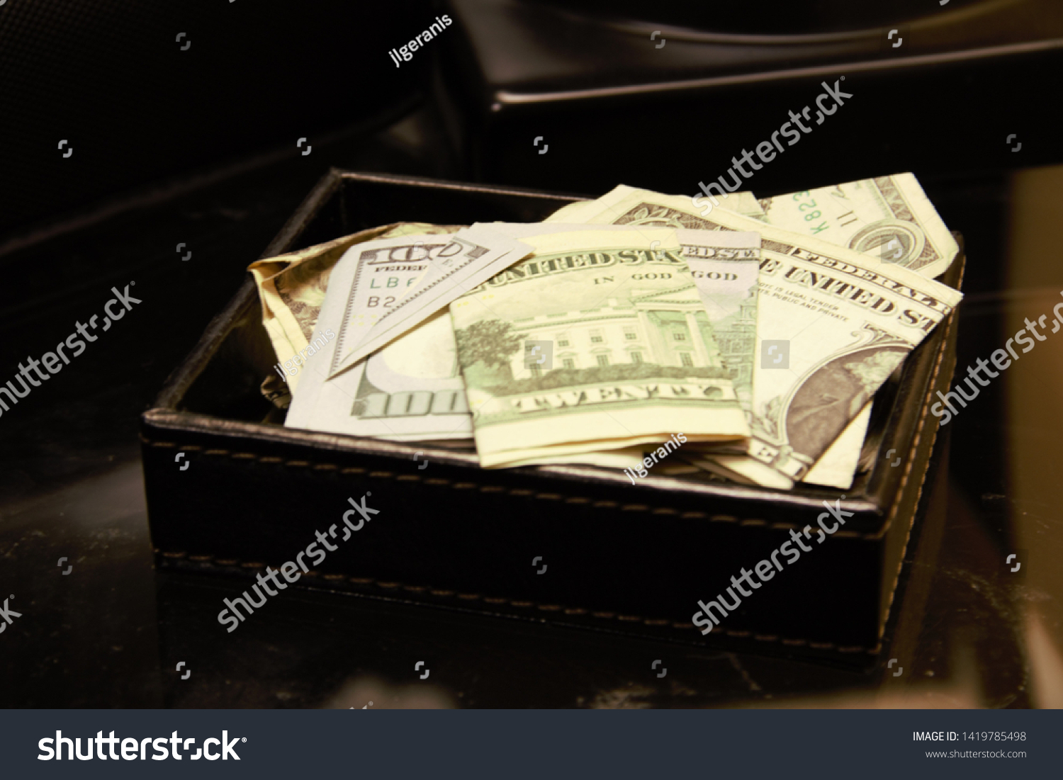 Dollar Tray On Dresser Stock Photo Edit Now 1419785498