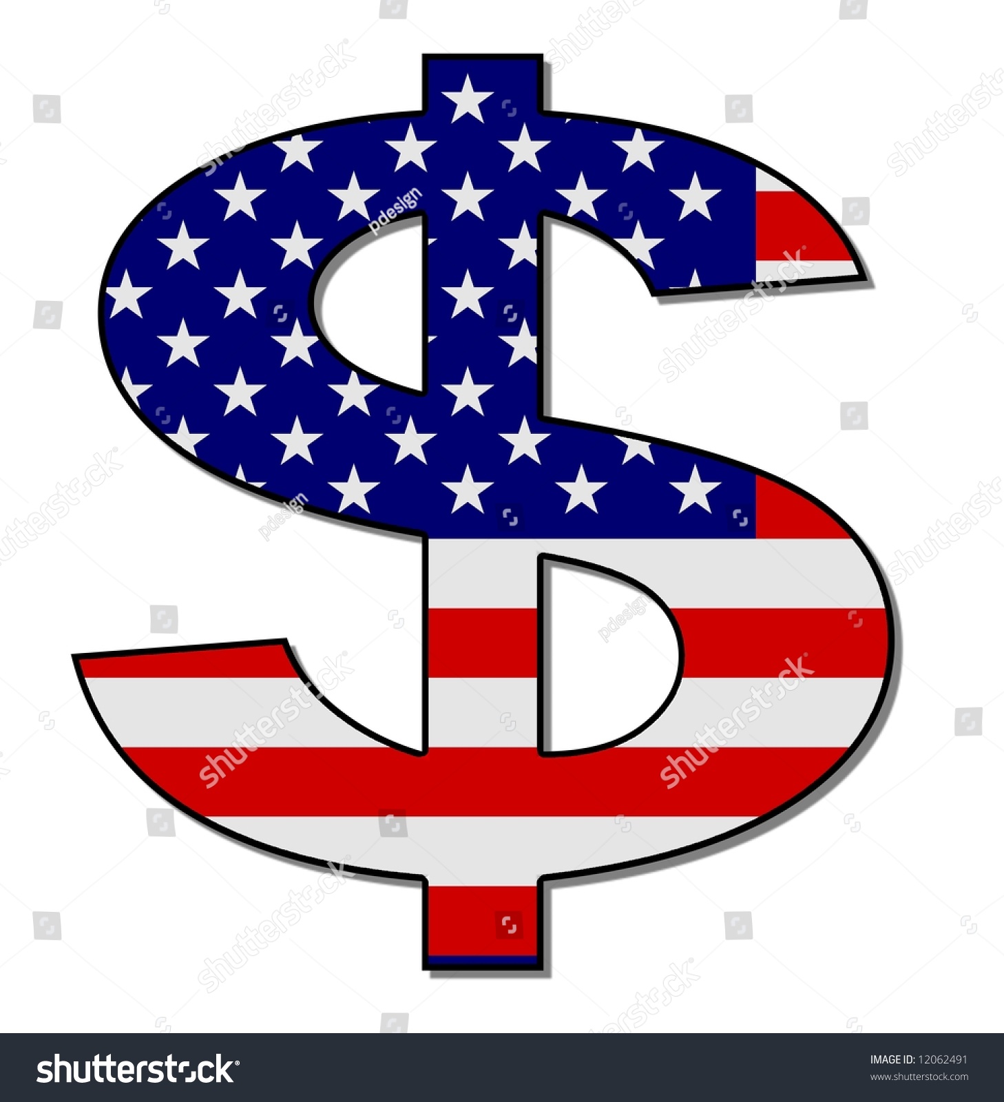 Dollar Sign Us Flag Stock Illustration 12062491 - Shutterstock