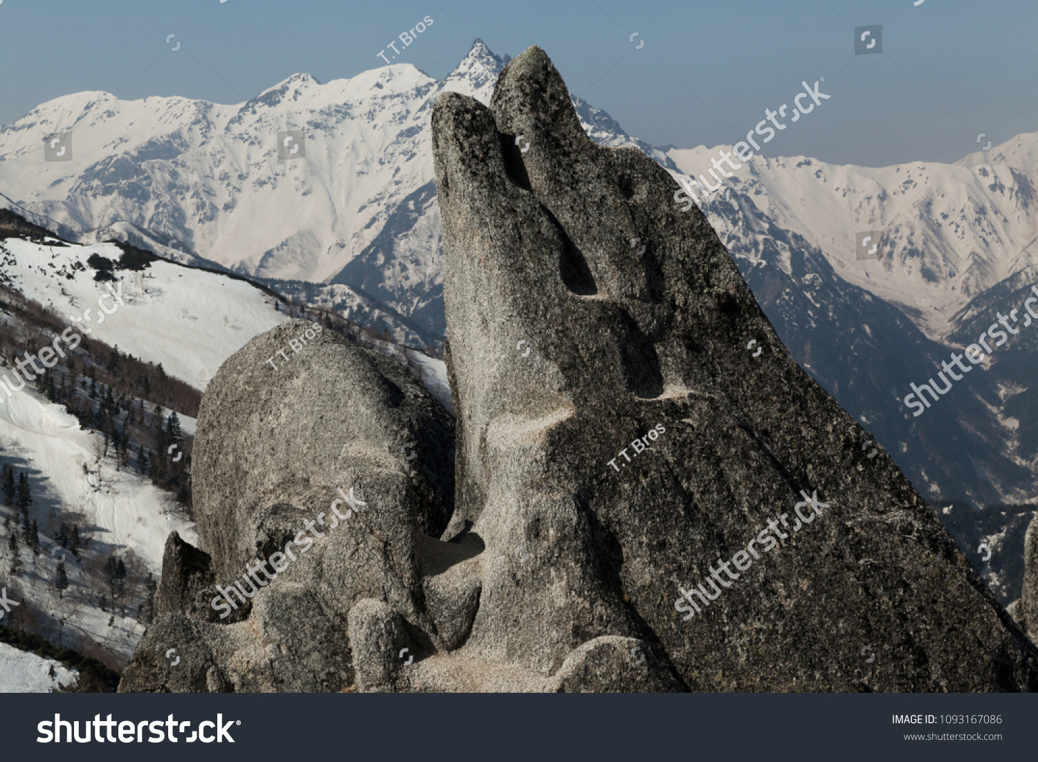 Dolphin Rock Snow Mountains Stock Photo Edit Now