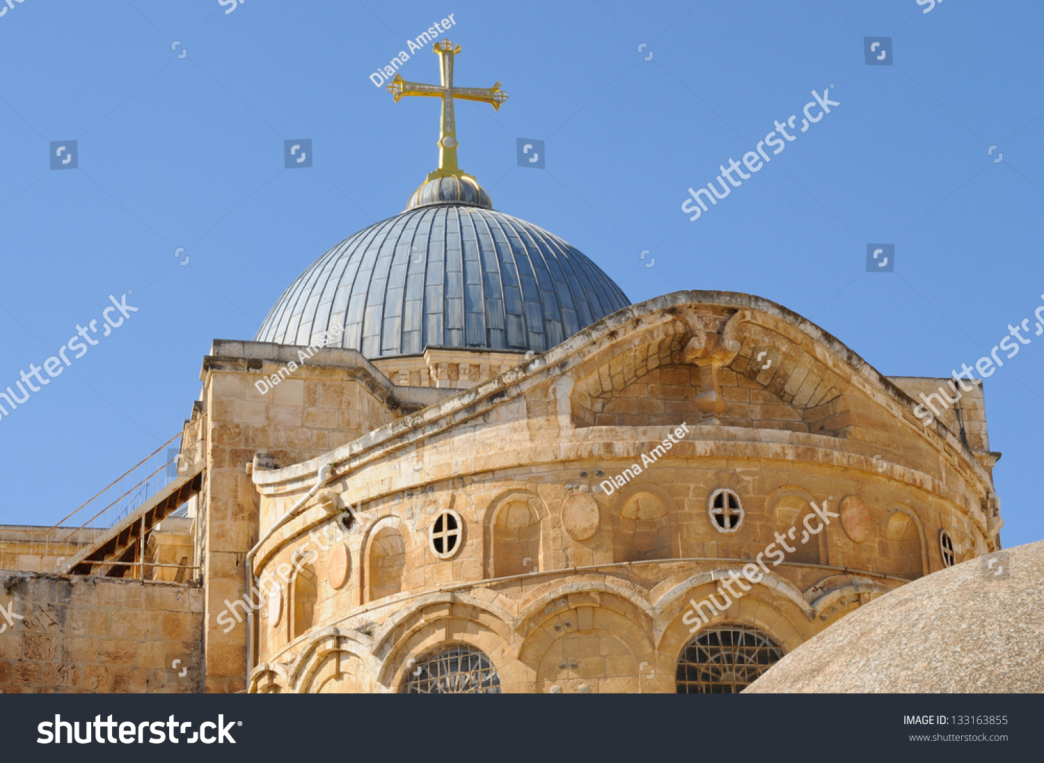 Dome Of The Church Of Holy Sepulchre In Jerusalem Stock Photo 133163855 ...