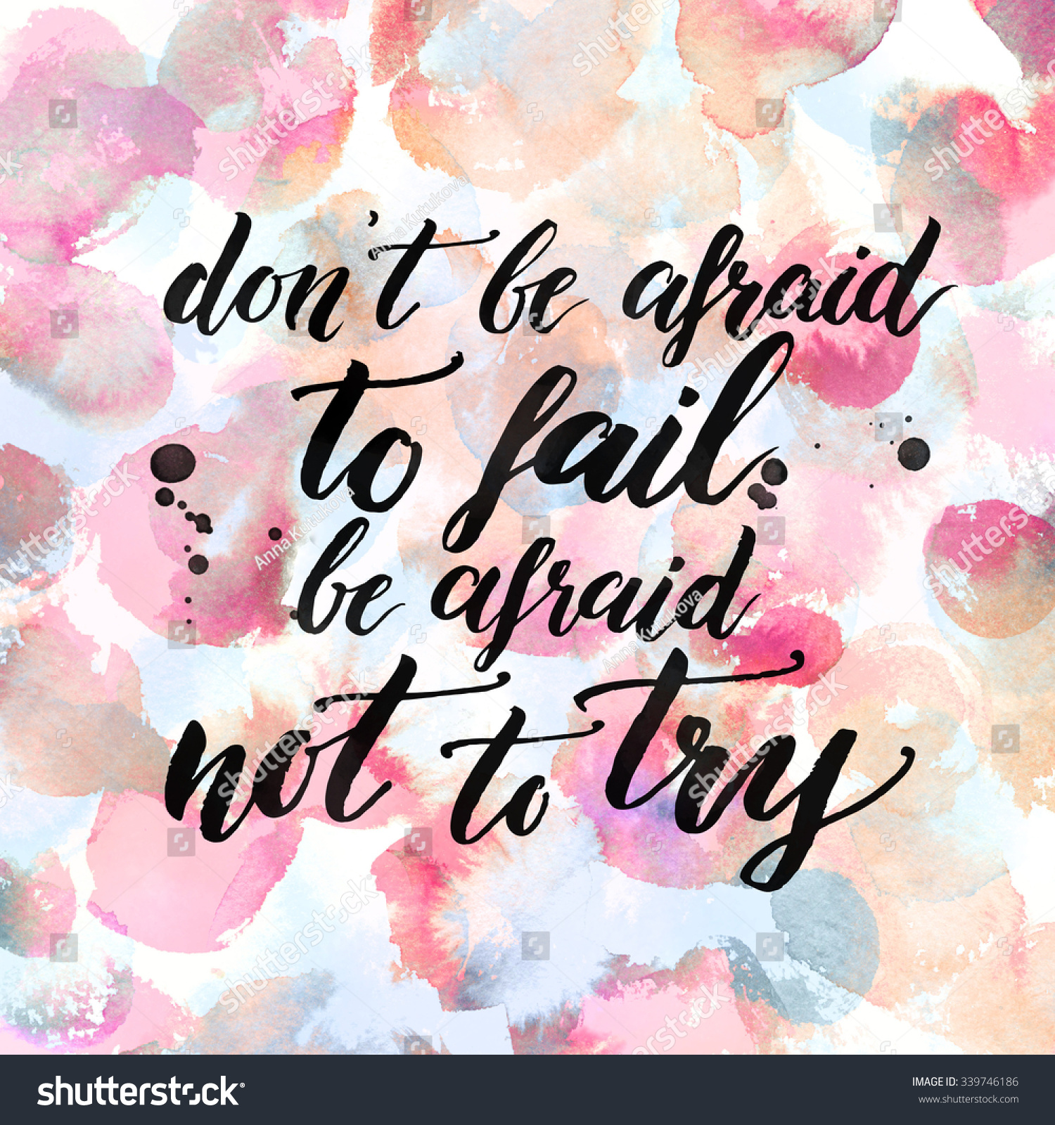 Dont Be Afraid Fail Be Afraid Stock Illustration