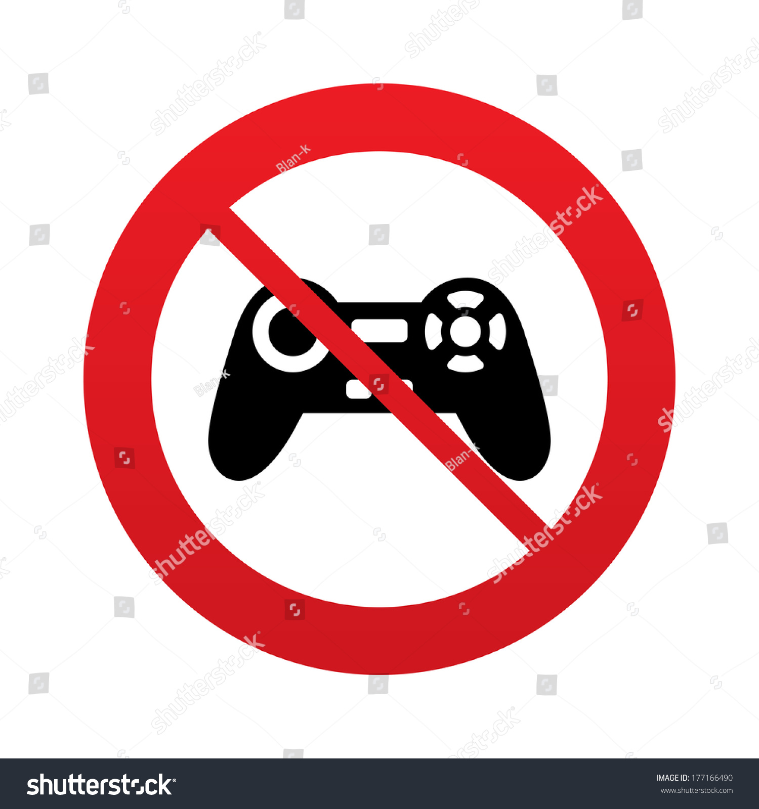 Dont Play Joystick Sign Icon Video Stock Illustration 177166490 ...