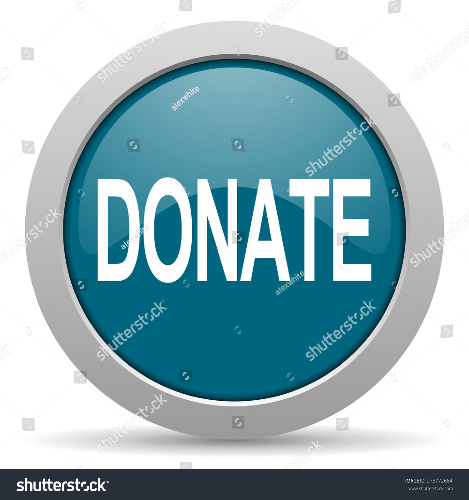 Donate Blue Glossy Web Icon Stock Photo 273772664 : Shutterstock