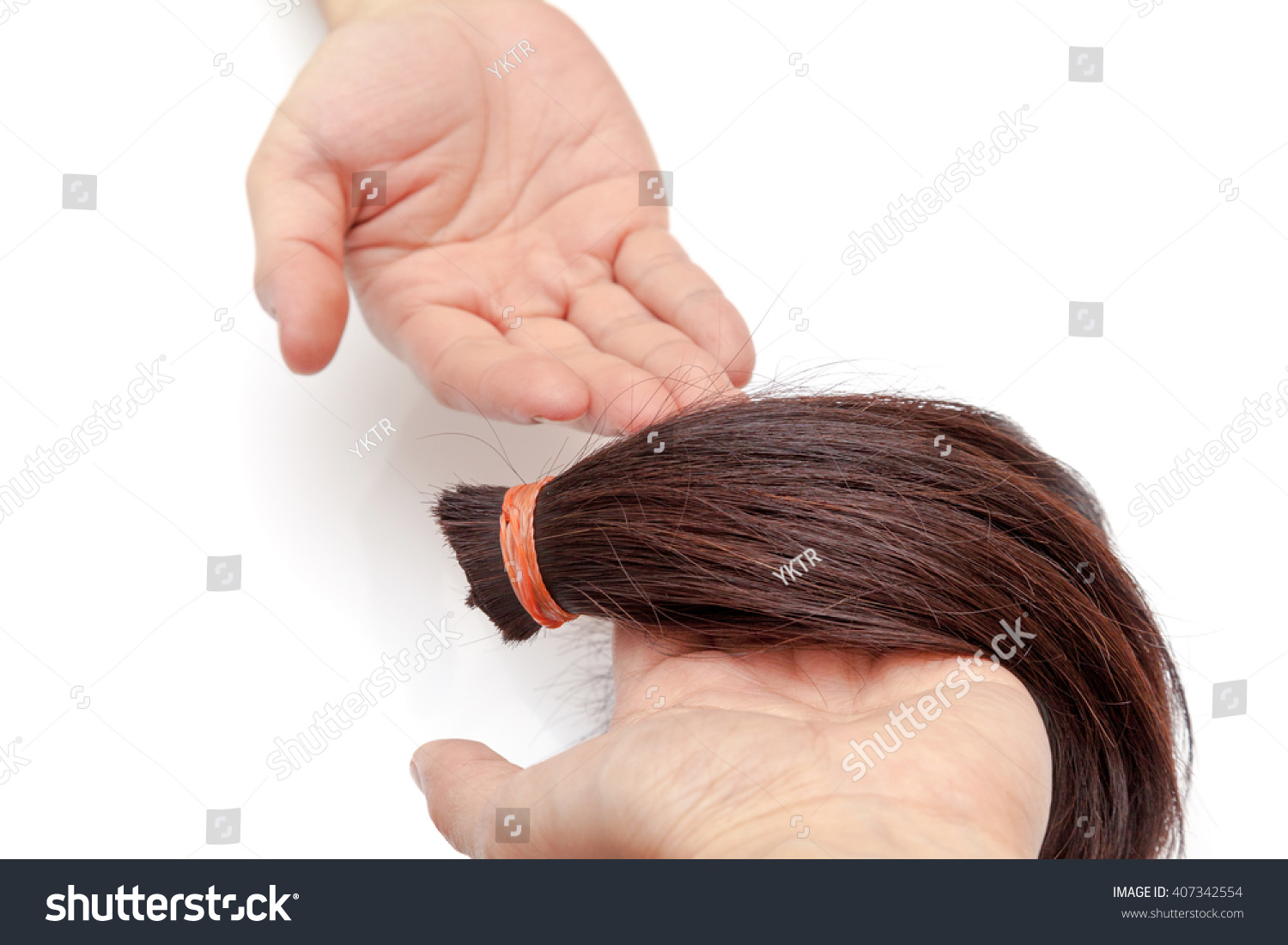 Donate Hair Cancer Patient White Background Stock Photo 407342554