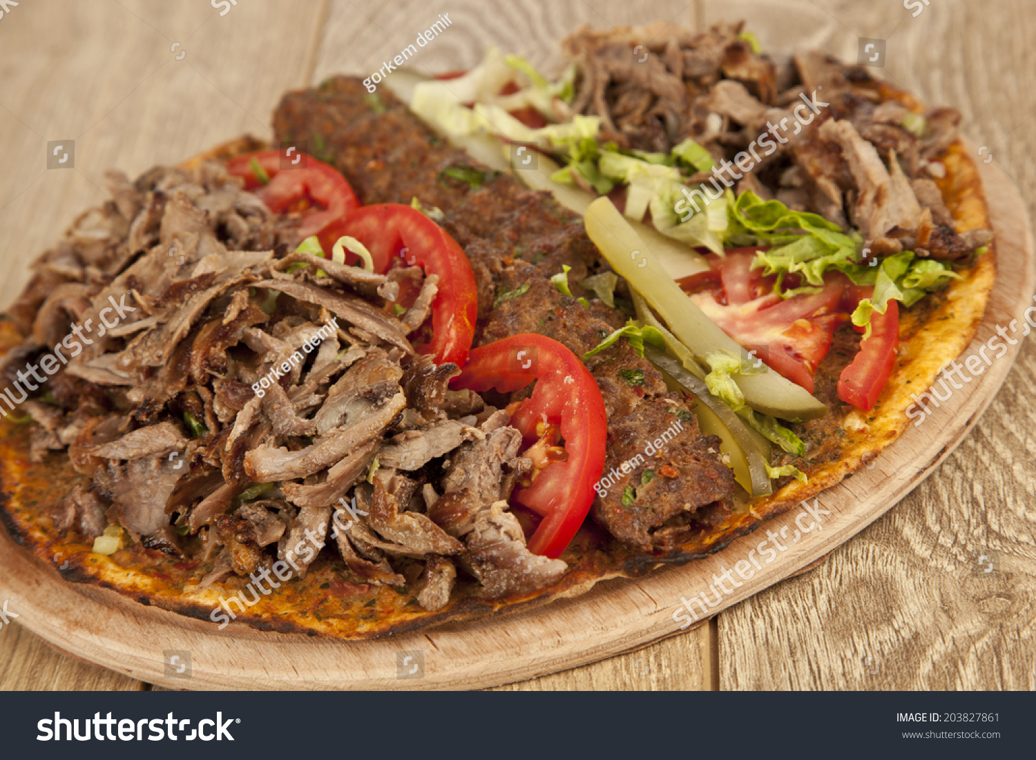 Doner Adana Kebab Lahmacun Turkish Pizza Stock Photo 203827861 ...