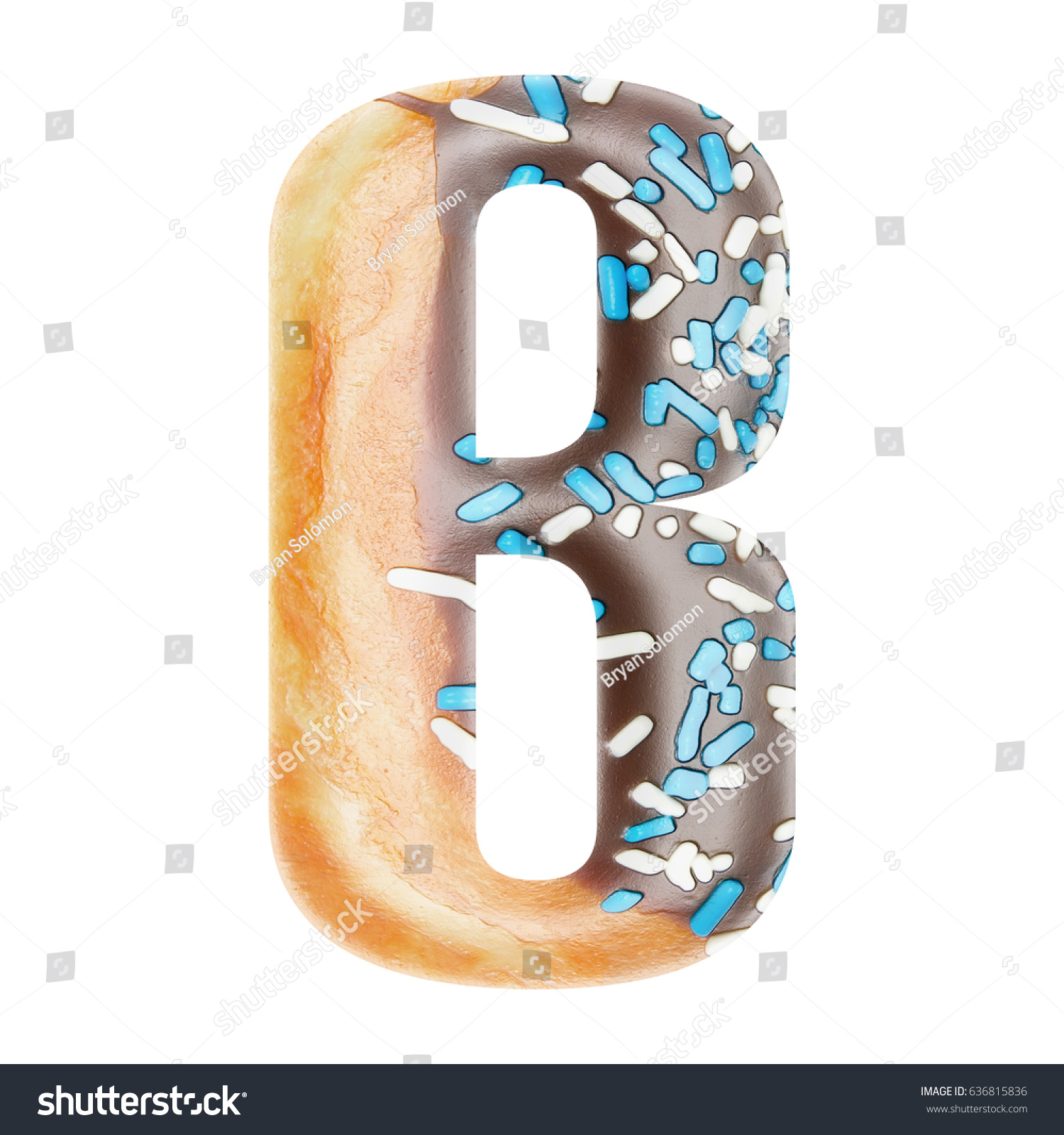 Donut Alphabet Themed Capital Uppercase Letter 스톡 일러스트 636815836 ...