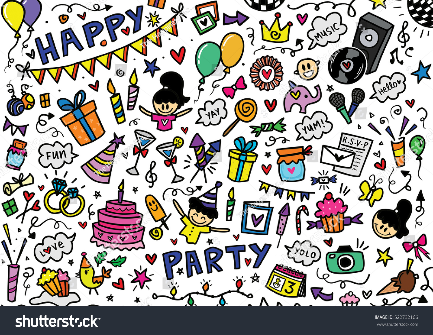 Doodle Best Friends Stock Illustration 522732166 Shutterstock