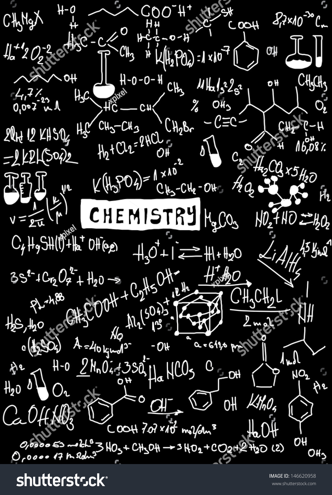 Doodle Chemistry Formulas Texture Stock Illustration 146620958 ...