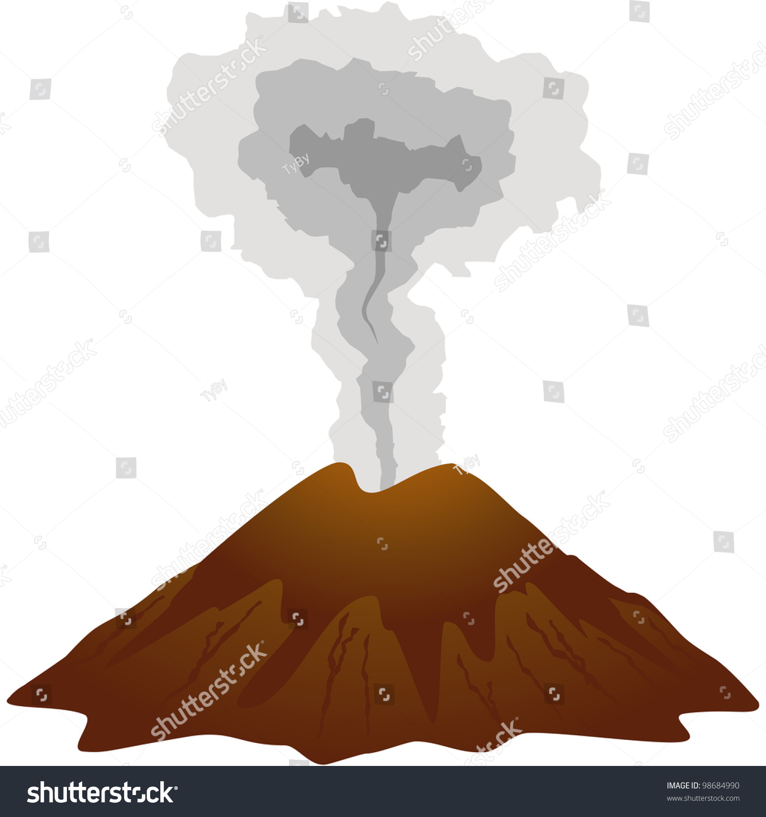 Dormant Volcano Icon Isolated On White Stock Illustration 98684990 ...