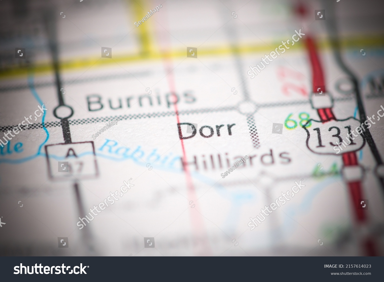 Dorr Michigan Usa On Geography Map Stock Photo 2157614023 | Shutterstock