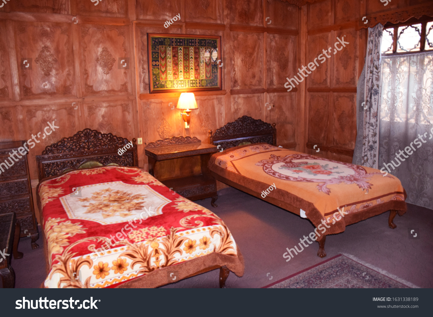 49 Houseboat Bedroom Images Stock Photos Vectors Shutterstock   Stock Photo Double Bedroom Of A Houseboat In Srinagar 1631338189 