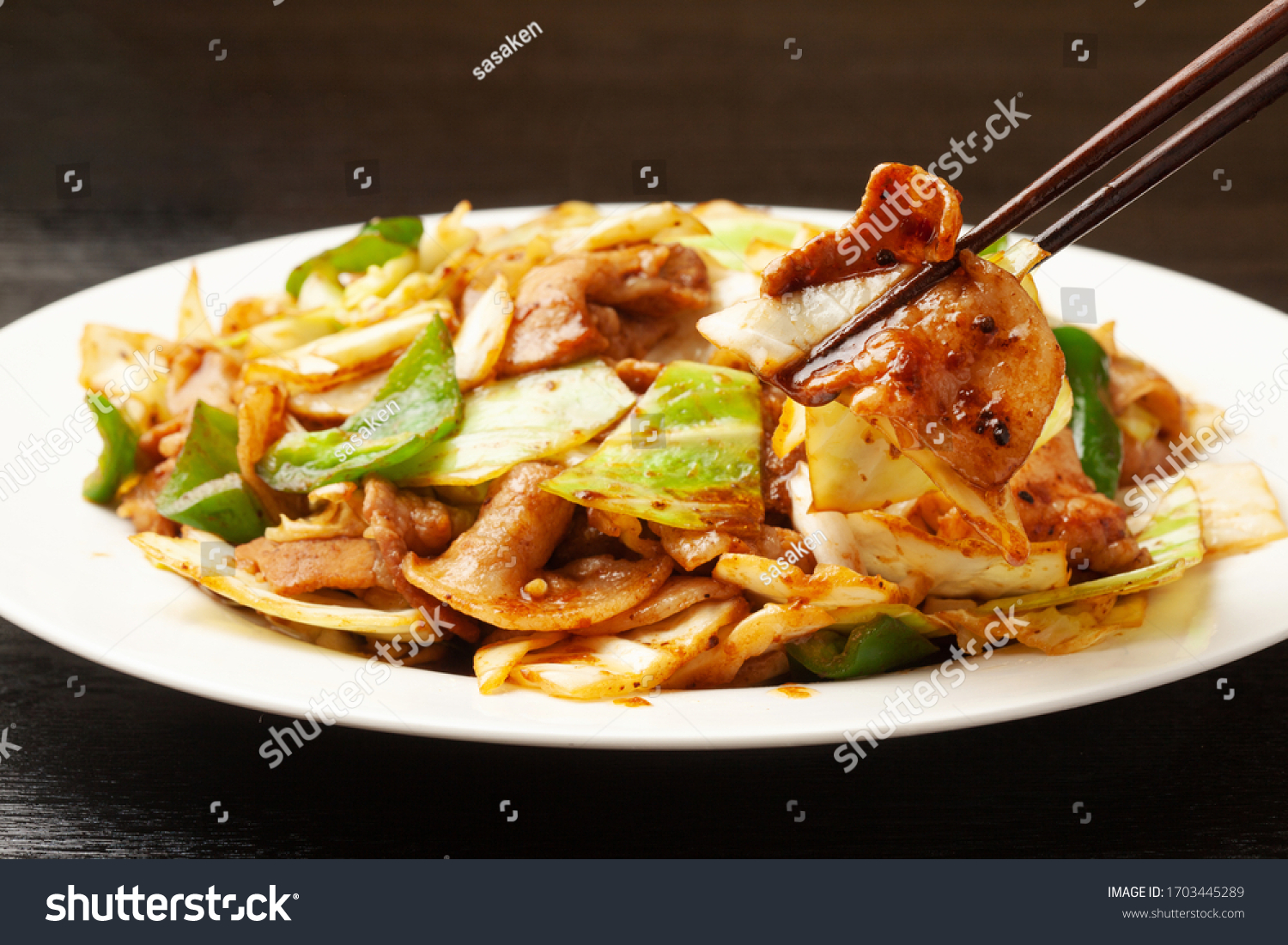 Double Cooked Pork Cabbage Stock Photo Edit Now Double Cooked Pork Cabbage Stock Photo Edit Now