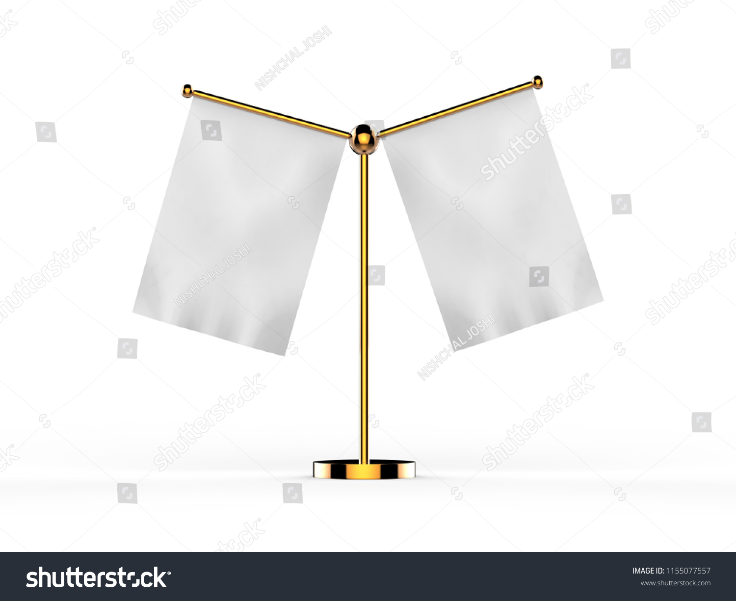 Download Double Desk Table Flag Mockup Isolated Stock Illustration 1155077557