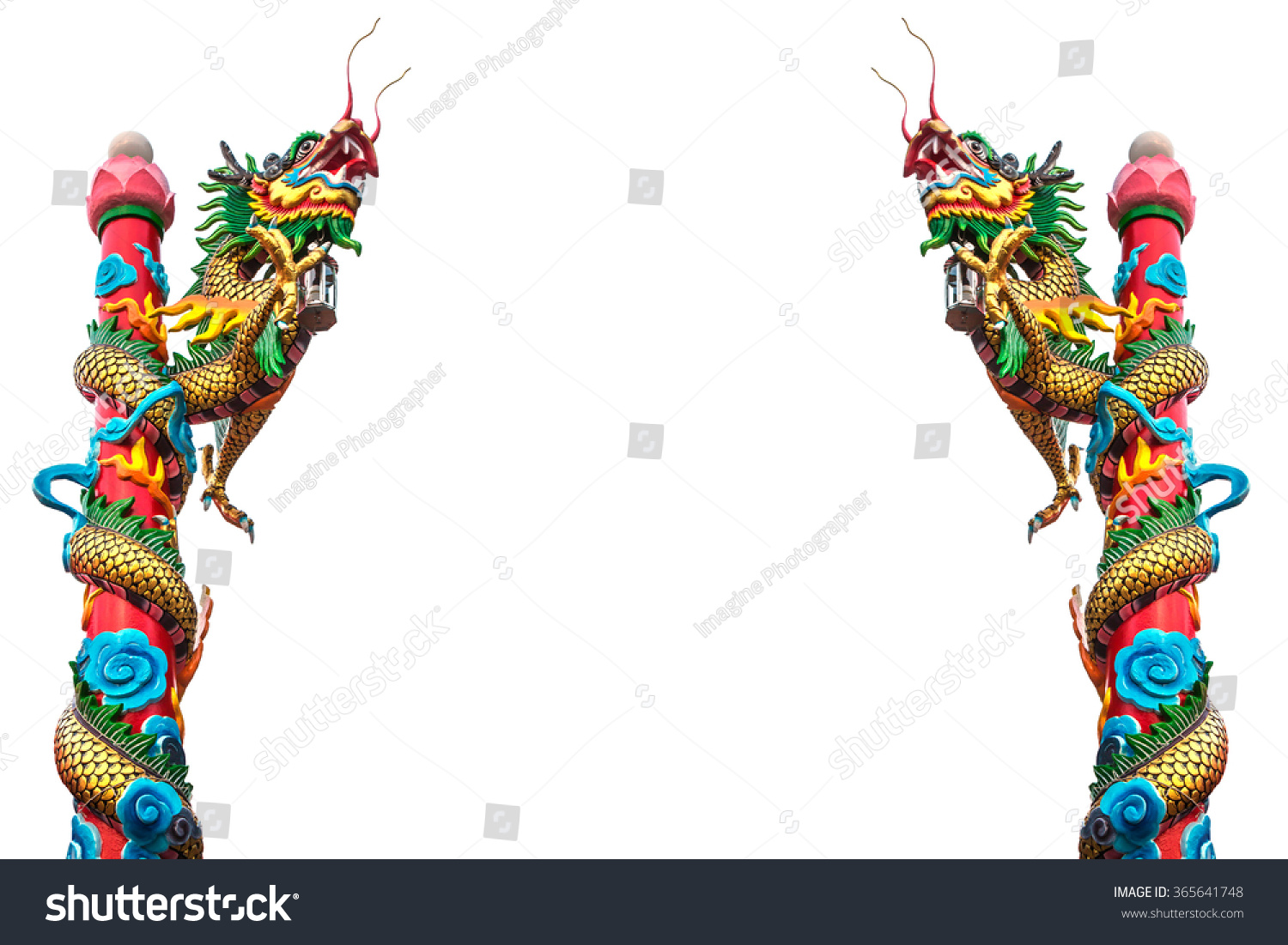 Double Dragon Statue Chinese Style On Stock Photo Edit Now 365641748