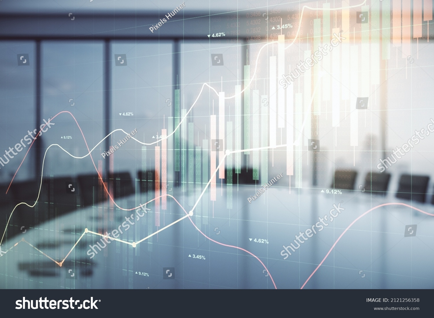 Double Exposure Virtual Creative Financial Diagram Stock Photo ...