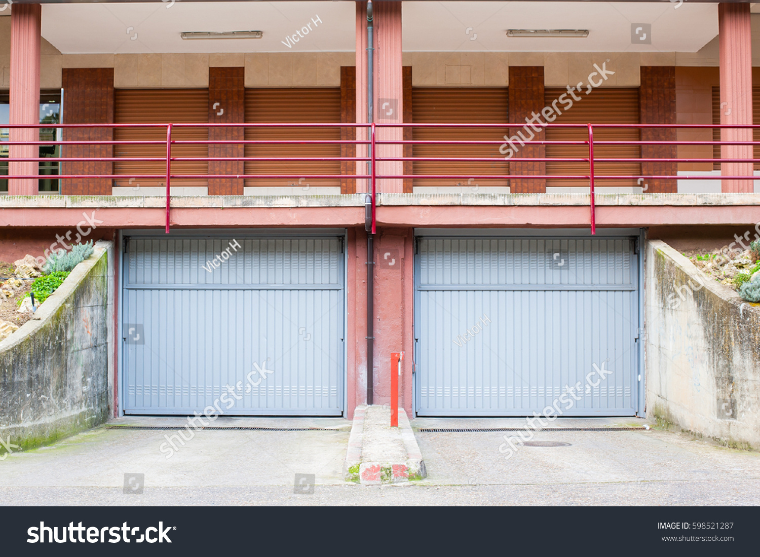 Double Garage Door Stock Photo Edit Now 598521287