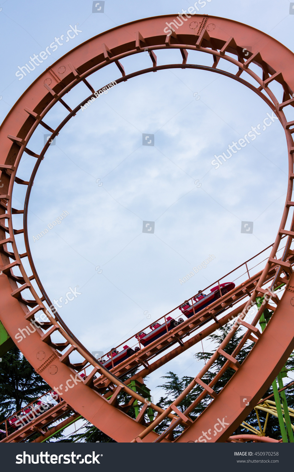 Double Loop On Roller Coaster Train Stock Photo 450970258 | Shutterstock