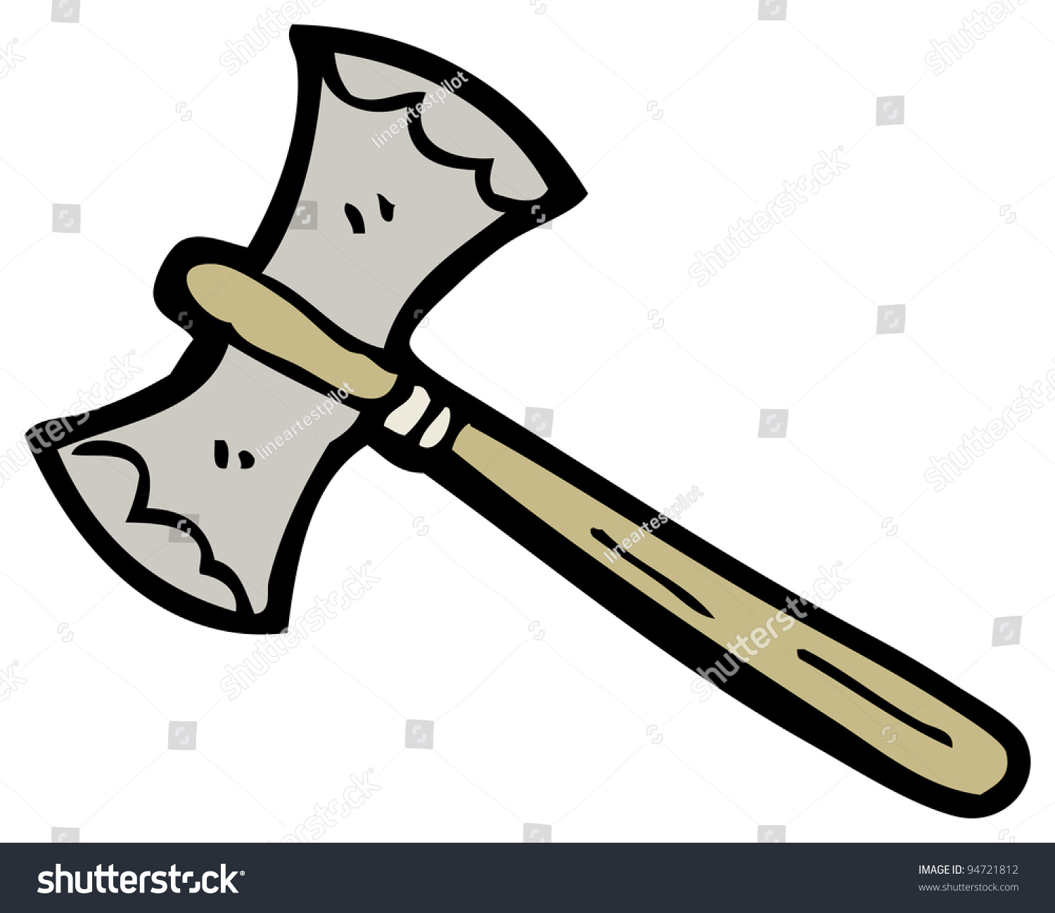 Double Sided Axe Cartoon Stock Illustration 94721812