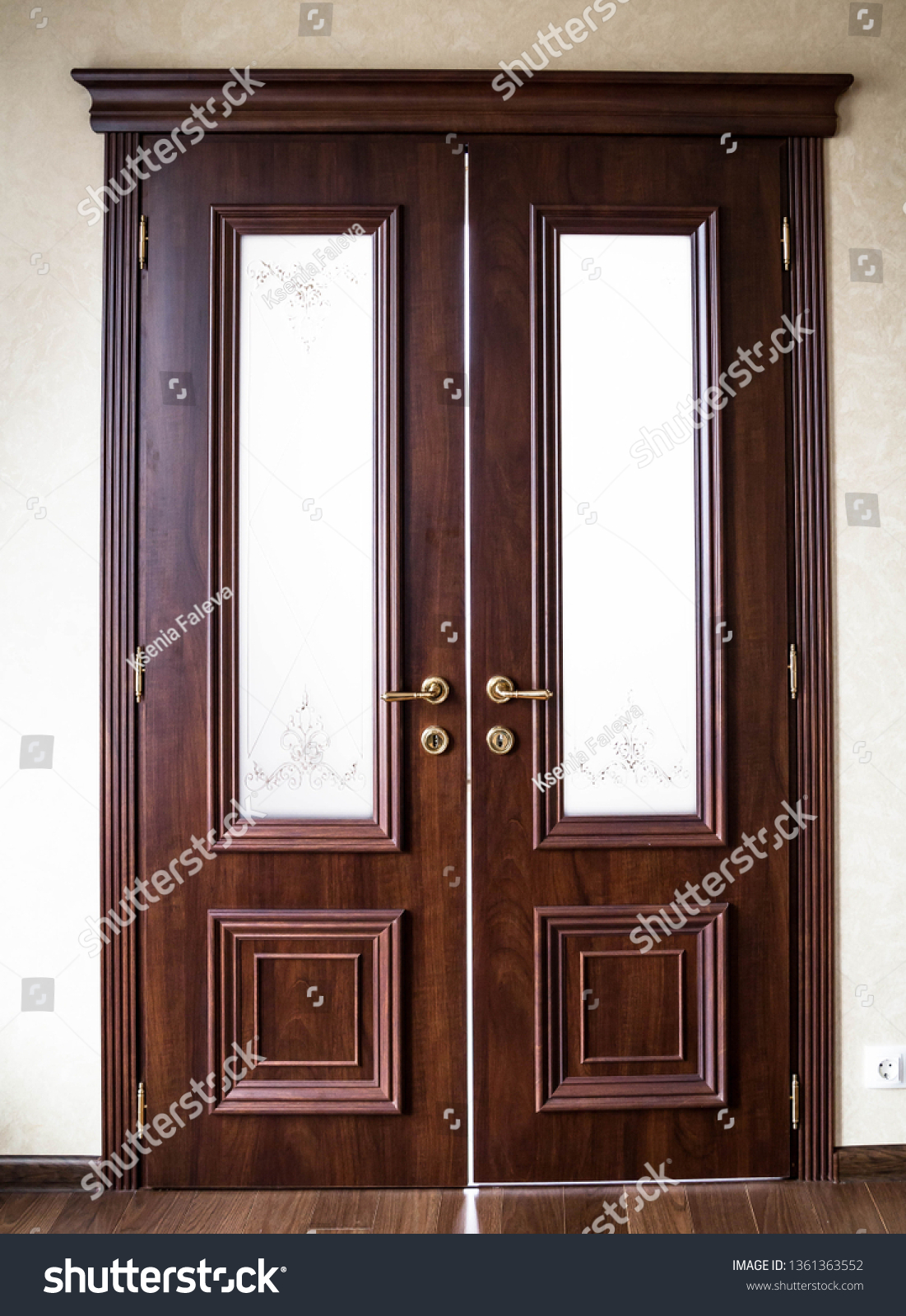 Double Wooden Interior Door Door Room Stock Photo Edit Now