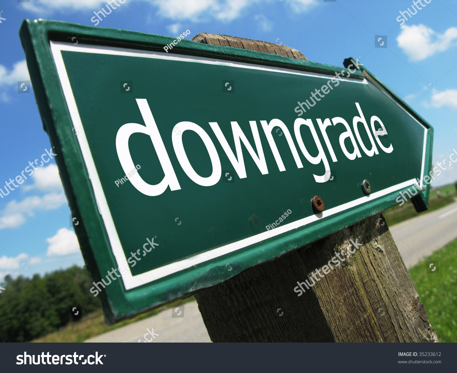 Downgrade Road Sign Stock Photo 35233612 - Shutterstock