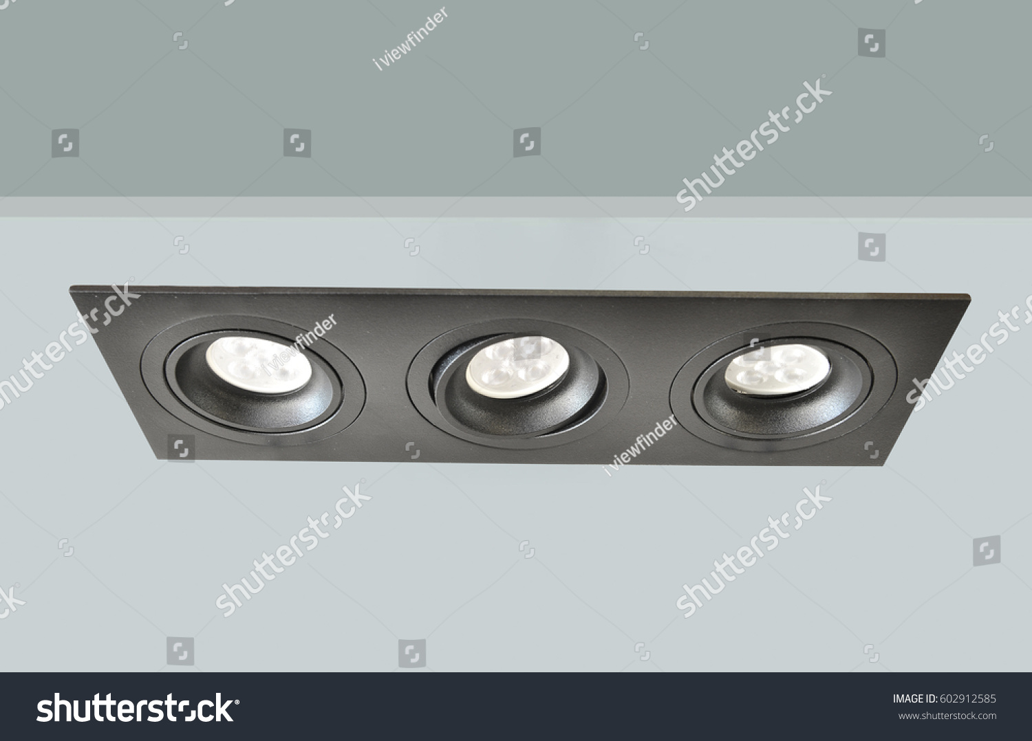 Downlight Ceiling Light Installed On Gray Stock Photo Edit