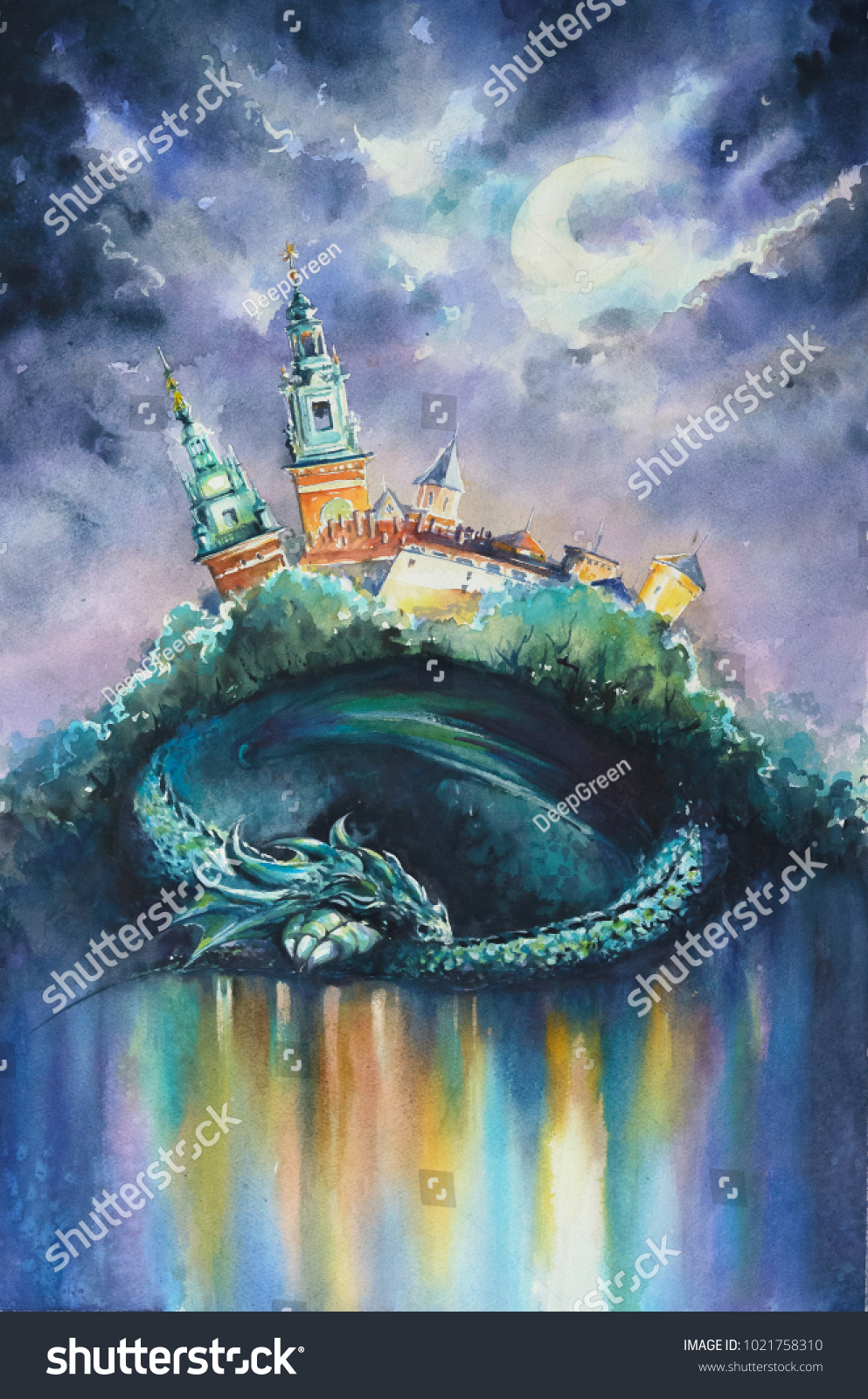 Download Krakow Castle Watercolor Art Print Krakow Watercolor Print Art Print Castle Painting Krakow Poland Art Watercolor Art Collectibles Vadel Com