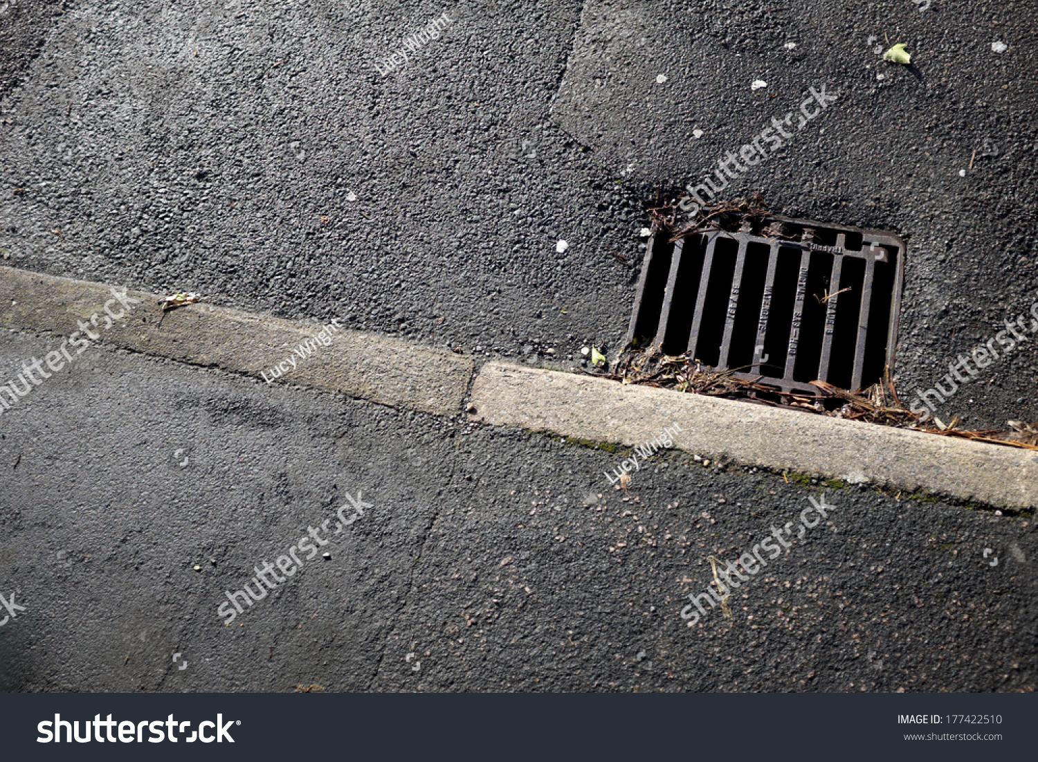 Drain Gutter Road Next Pavement Showing Stock Photo 177422510 ...