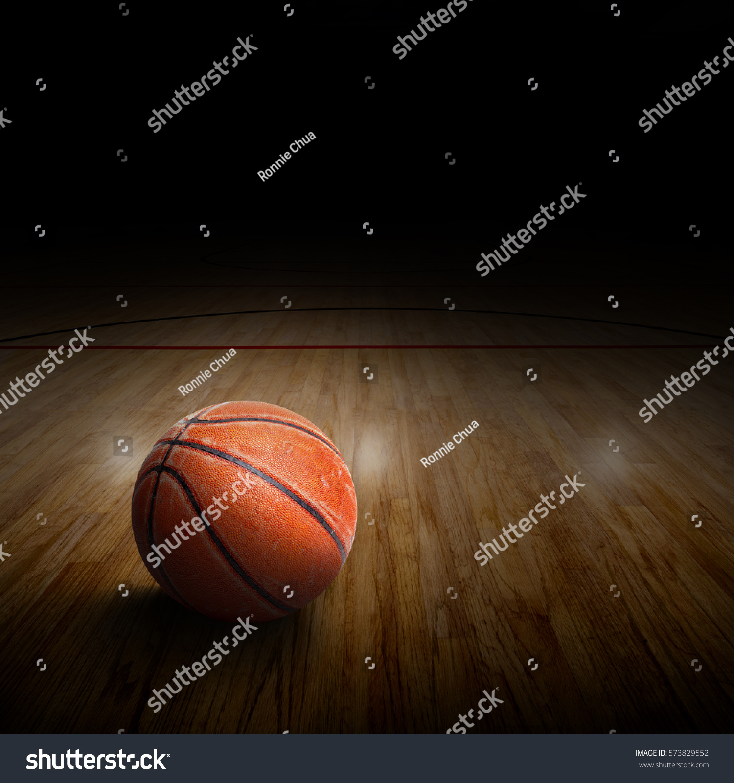 Dramatic Spot Lighting On Basketball Arena Stock Photo (Edit Now) 573829552