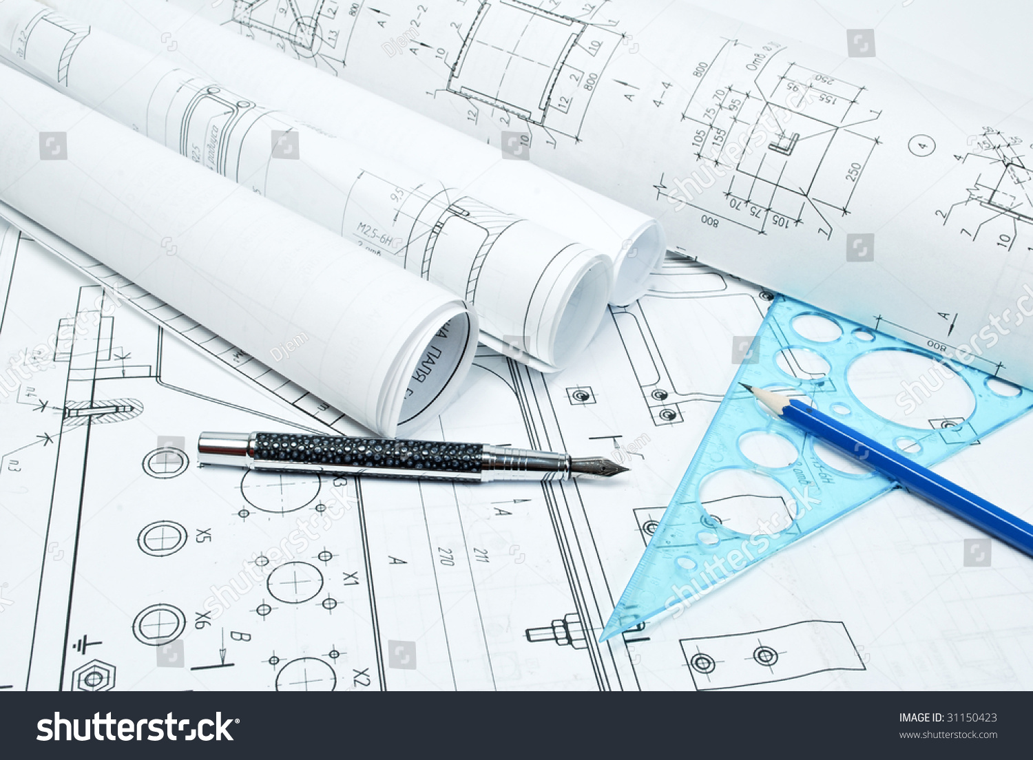 Drawing And Various Tools Stock Photo 31150423 : Shutterstock