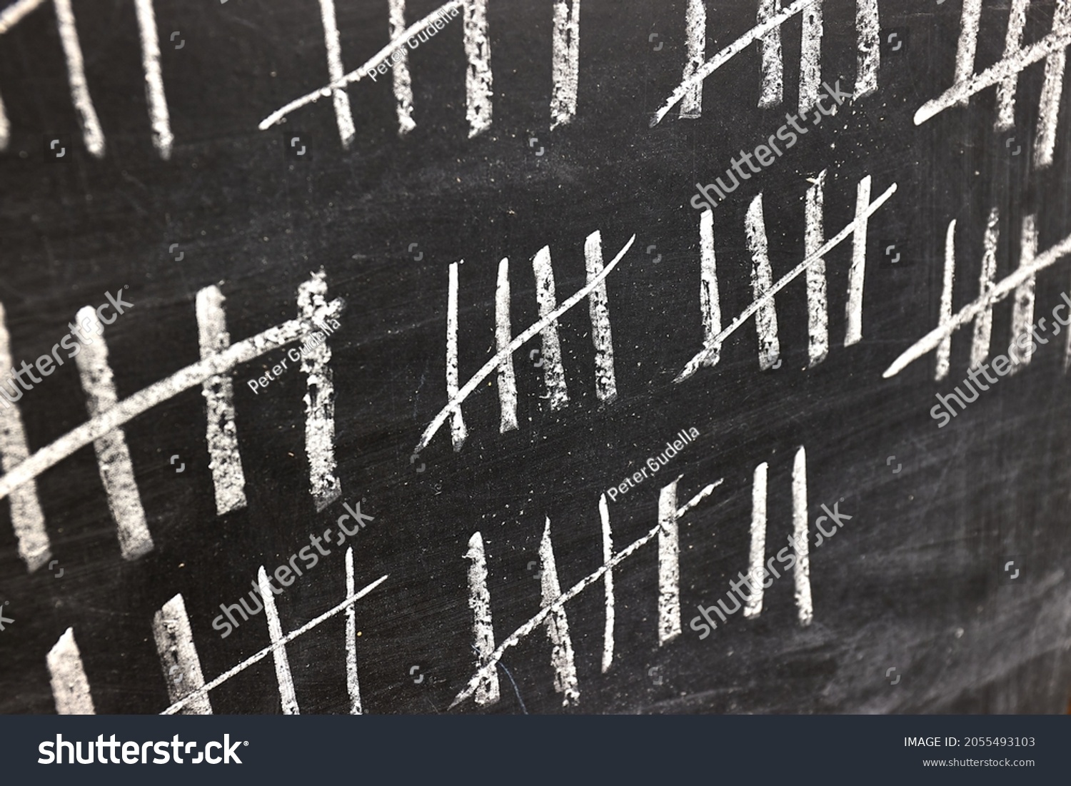 Drawing Counting Tally Chart Chalk Marks Stock Photo 2055493103 ...