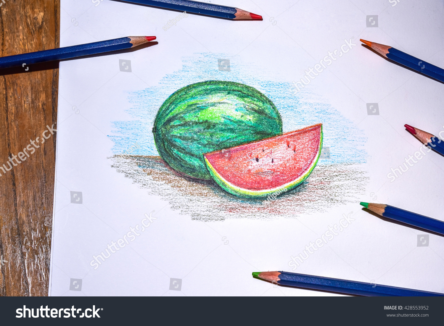 Featured image of post Watermelon Colour Pencil Drawing Art gcse coursework drawing tell me what you think