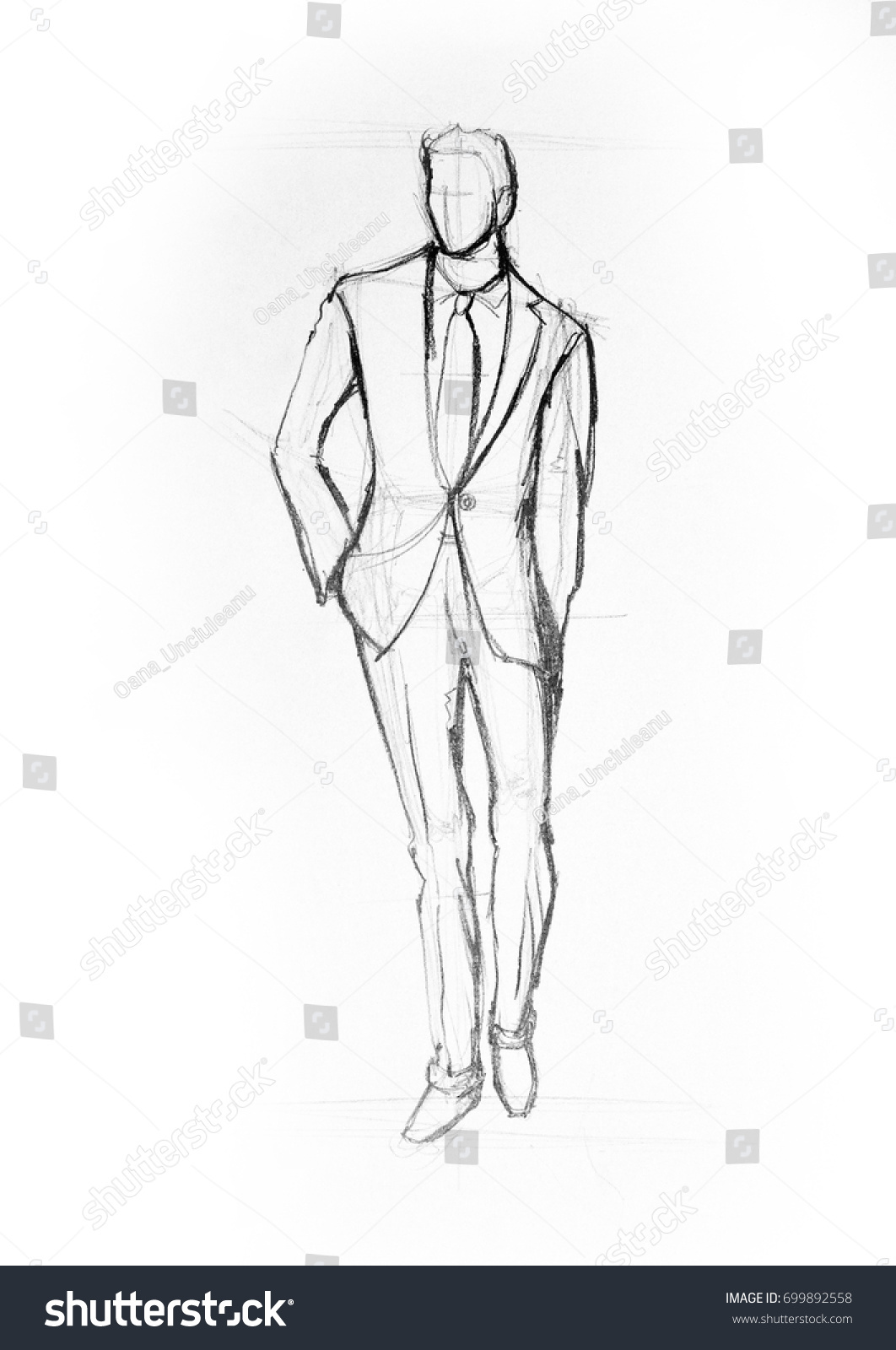 sketch of man in suit