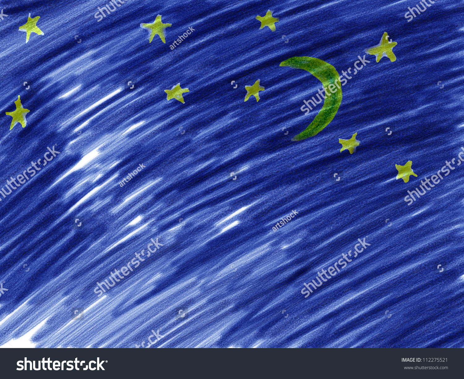 Drawing Night Sky Moon Stars Stock Illustration 112275521 - Shutterstock
