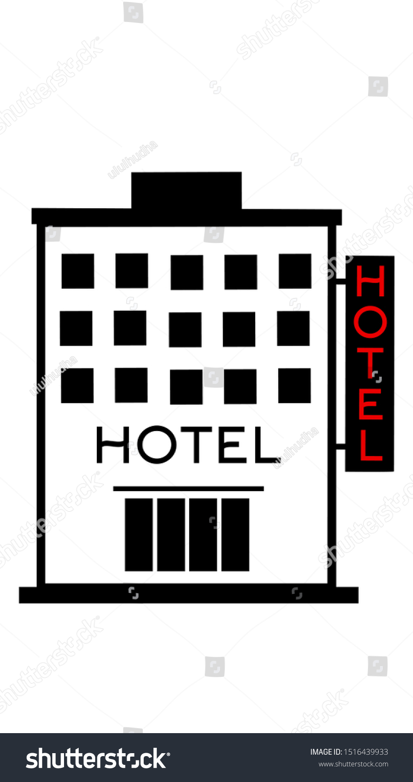 Drawing Simple Hotel Symbol Stock Illustration 1516439933 