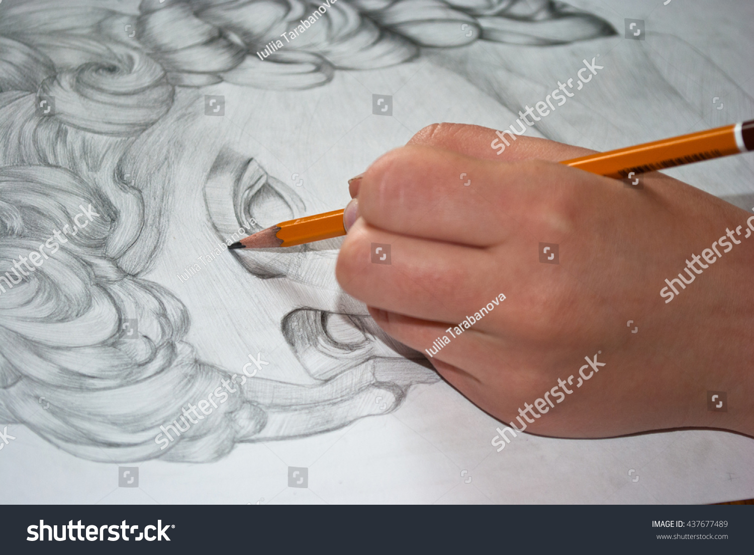  Drawing Pencil Ancient God Statue Stock Photo 437677489 Shutterstock