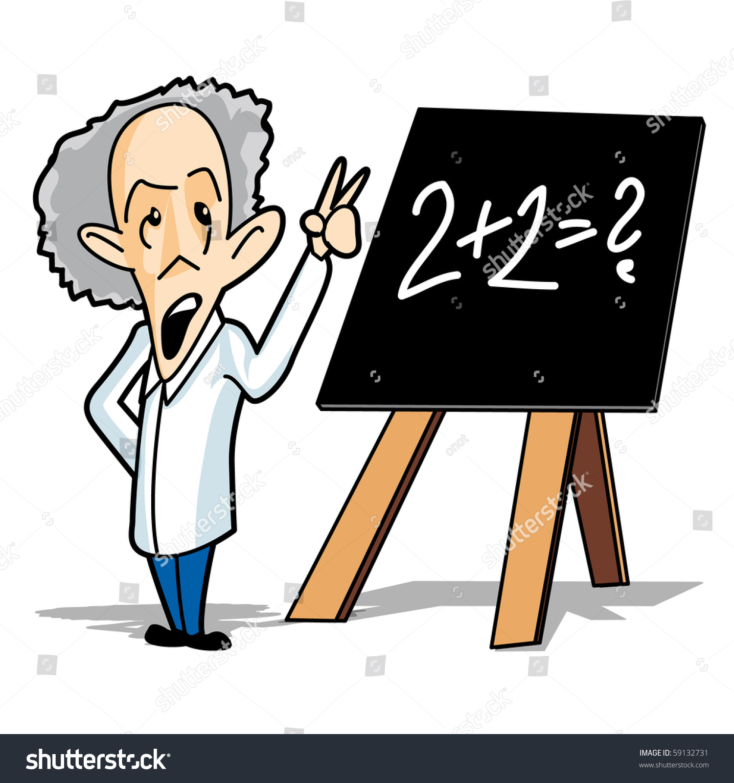 Drawing Professor At Blackboard - Vector Illustration - 59132731 ...