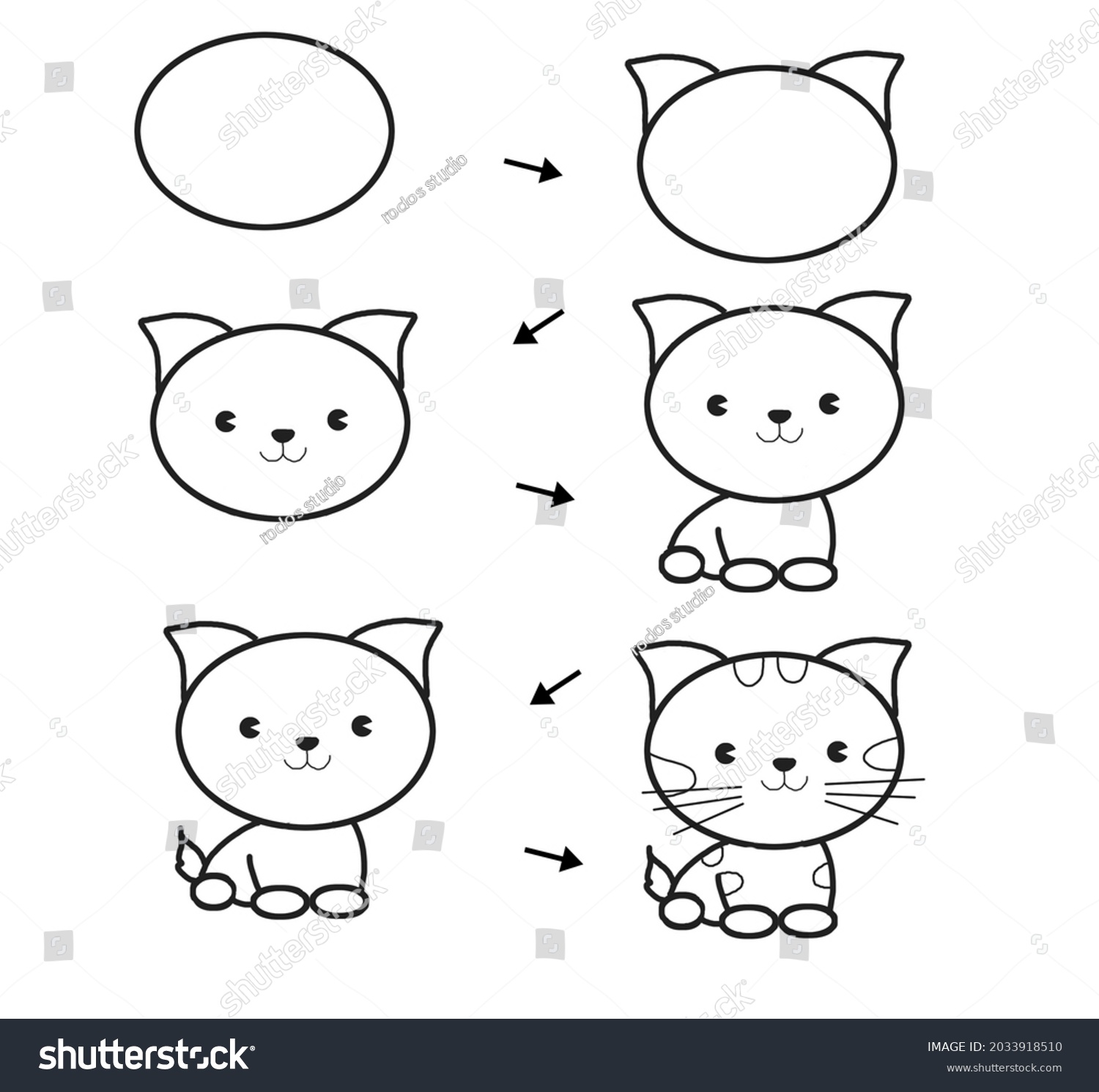 Drawing Shapes Cute Easy Drawing Guidebook Stock Illustration 