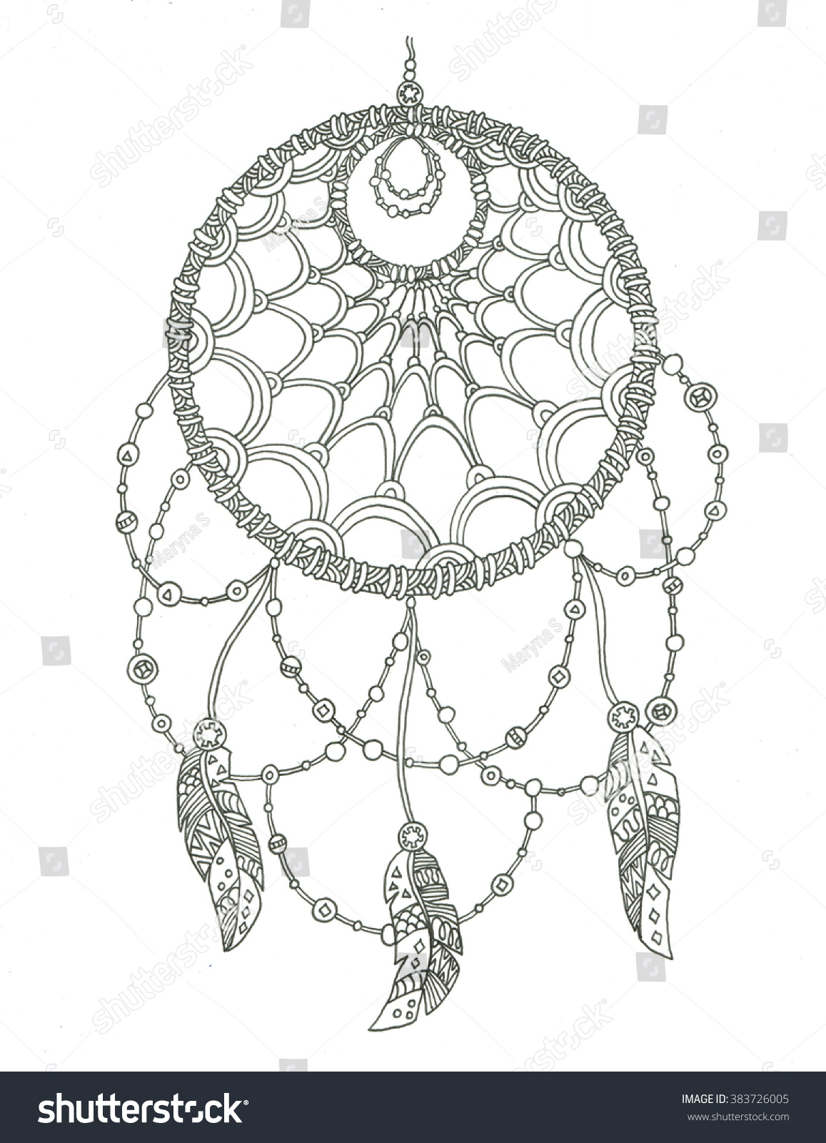 Dream catcher coloring page
