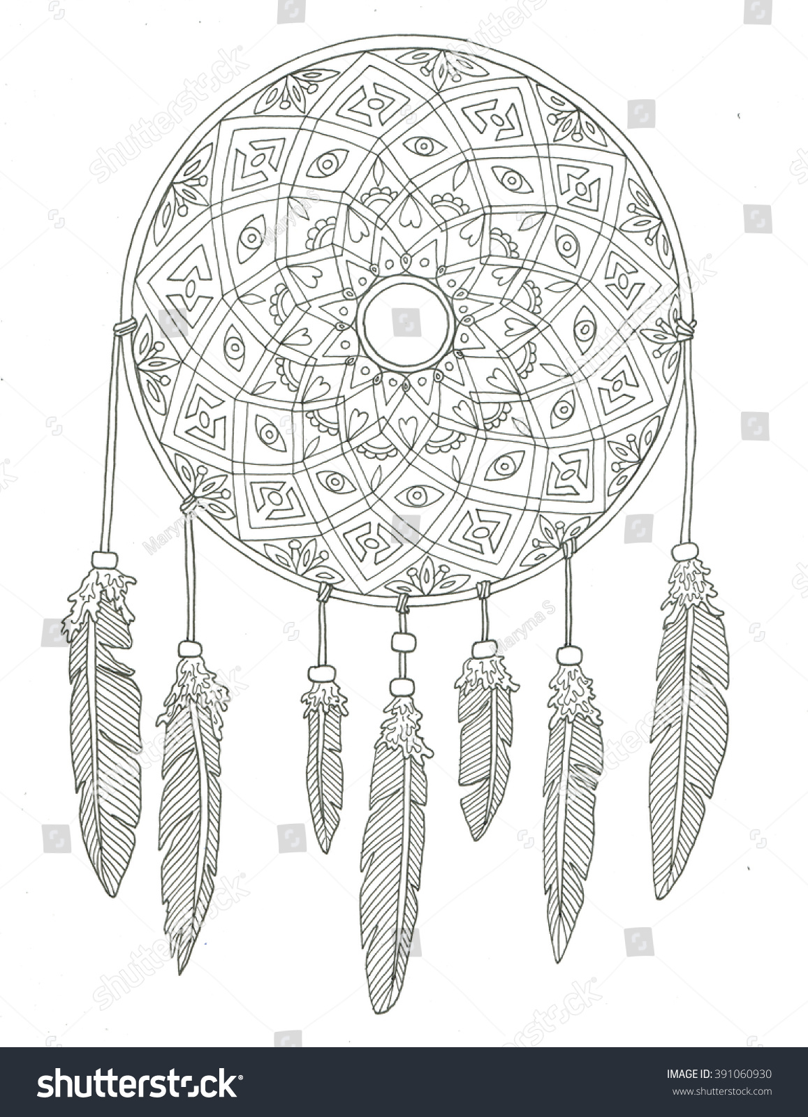 dream catcher printable coloring page adult by moondrawarts