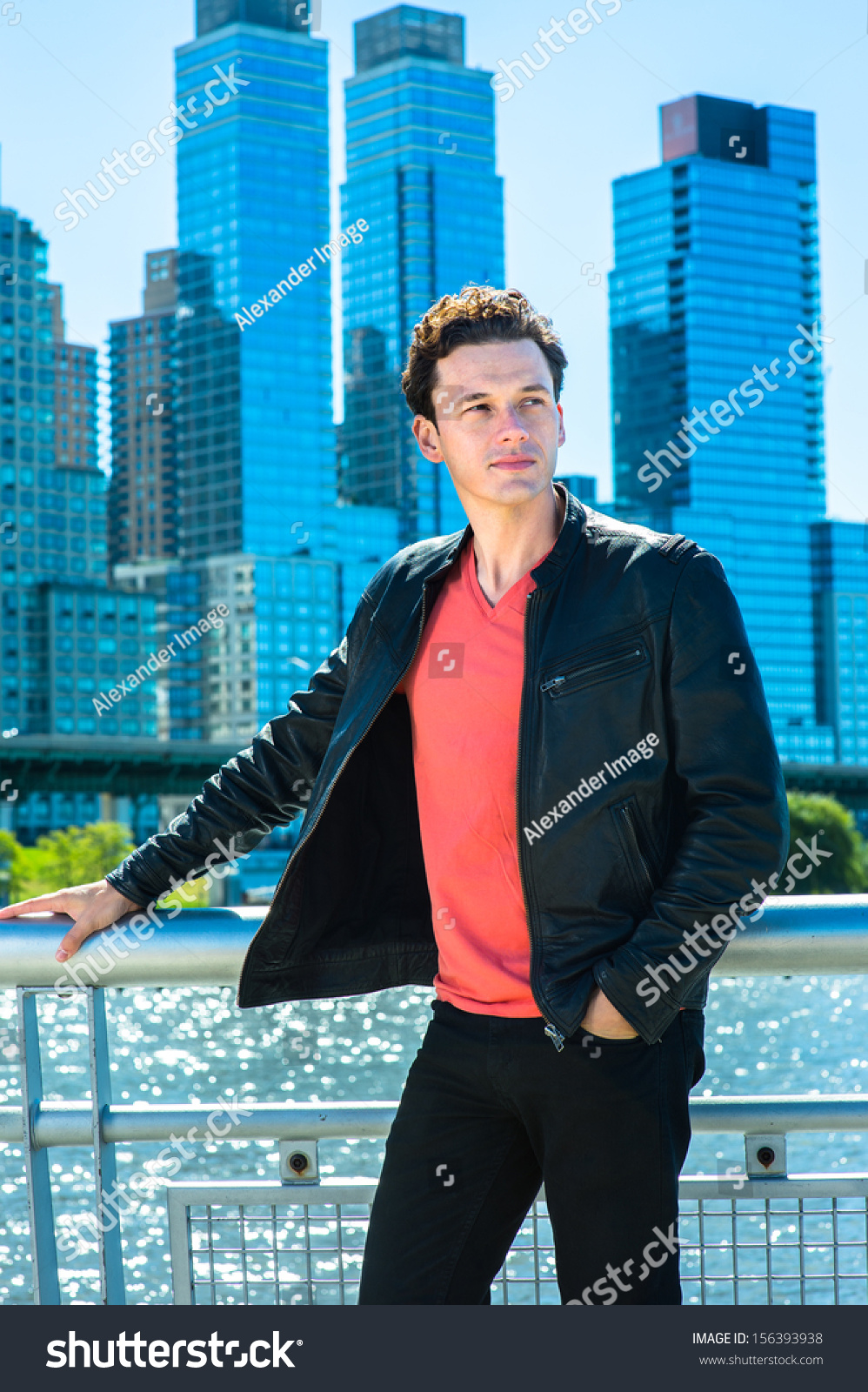 light blue jeans with red shirt