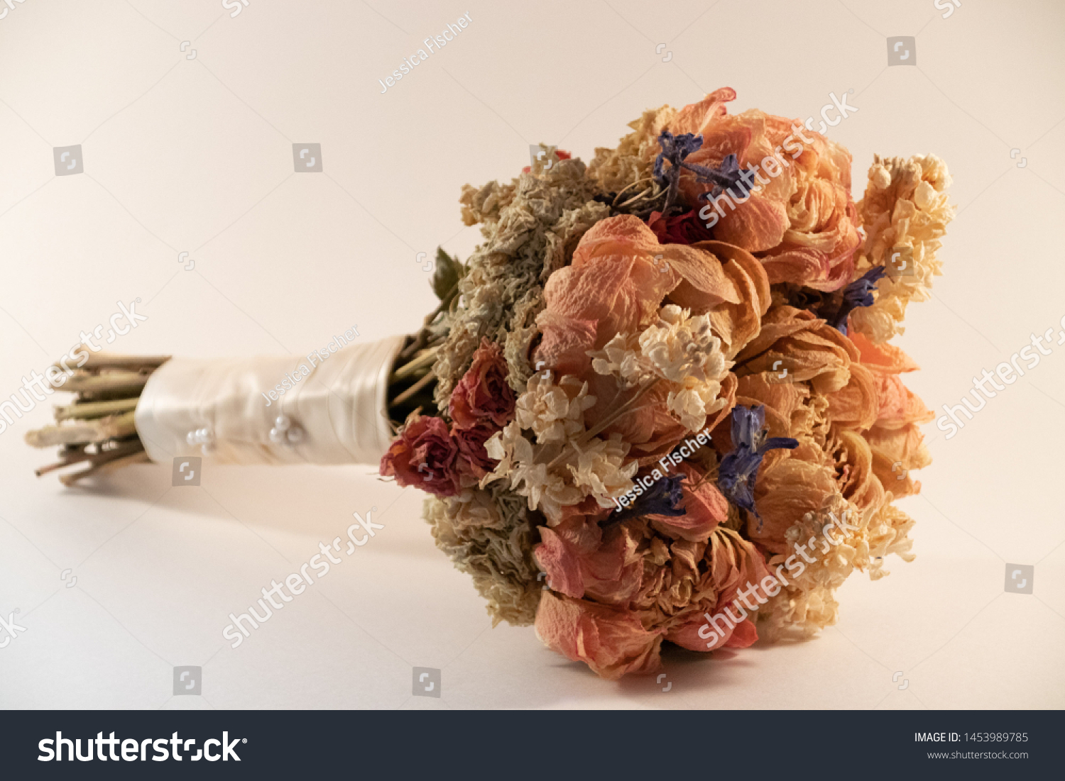 Dried Flowers Wedding Bouquet Stock Photo Edit Now 1453989785