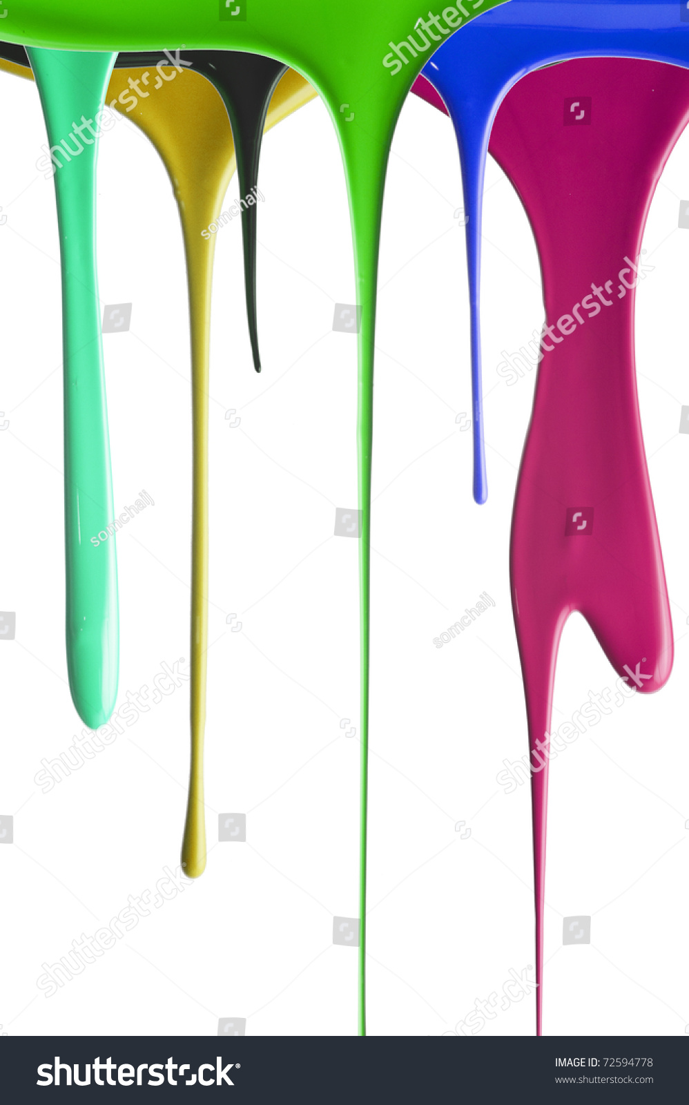 Dripping Paint Multiple Colors Stock Photo 72594778 - Shutterstock
