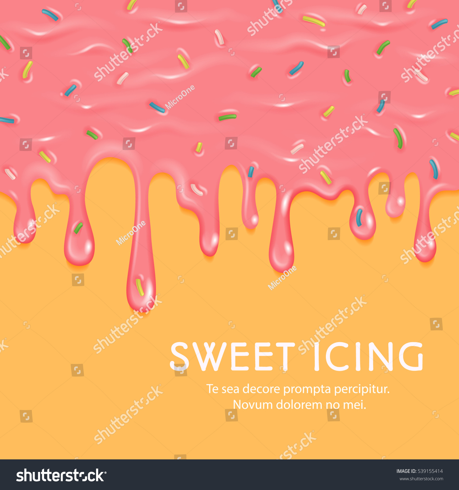 Dripping Pink Sweet Donut Glaze Background Stock Illustration 539155414 9093
