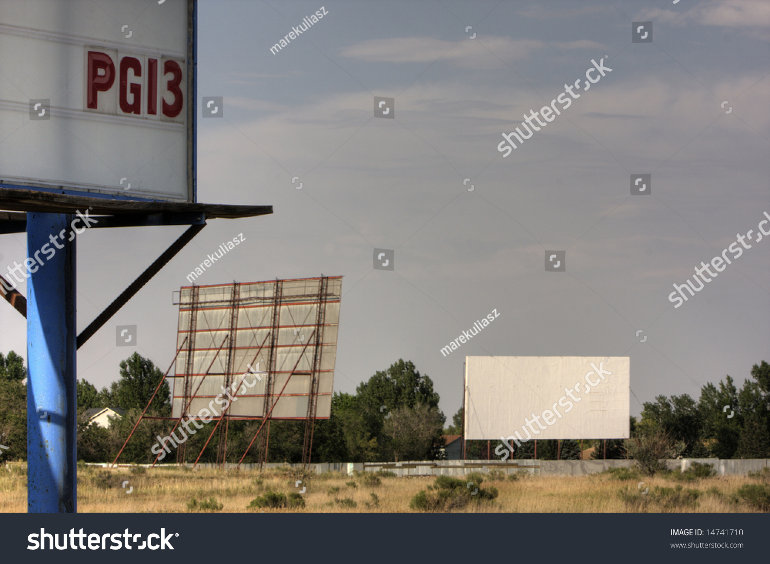 Drive Movie Theater Two Screens Pg13 Stock Photo Edit Now